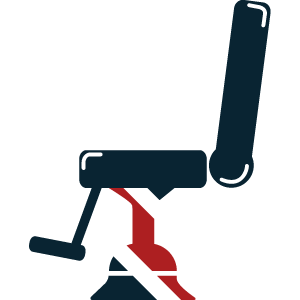 "a picture of a vector red and blue barber chair"